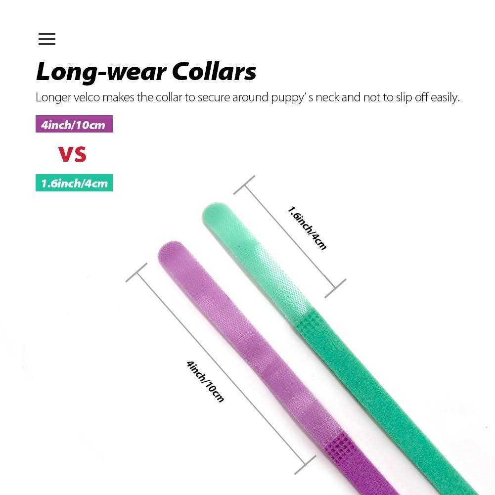 Puppy Whelping Collars 15 Colors Double-Sided Soft Adjustable ID Bands T465