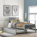 Twin Size Wood Platform Bed with Trundle W2204