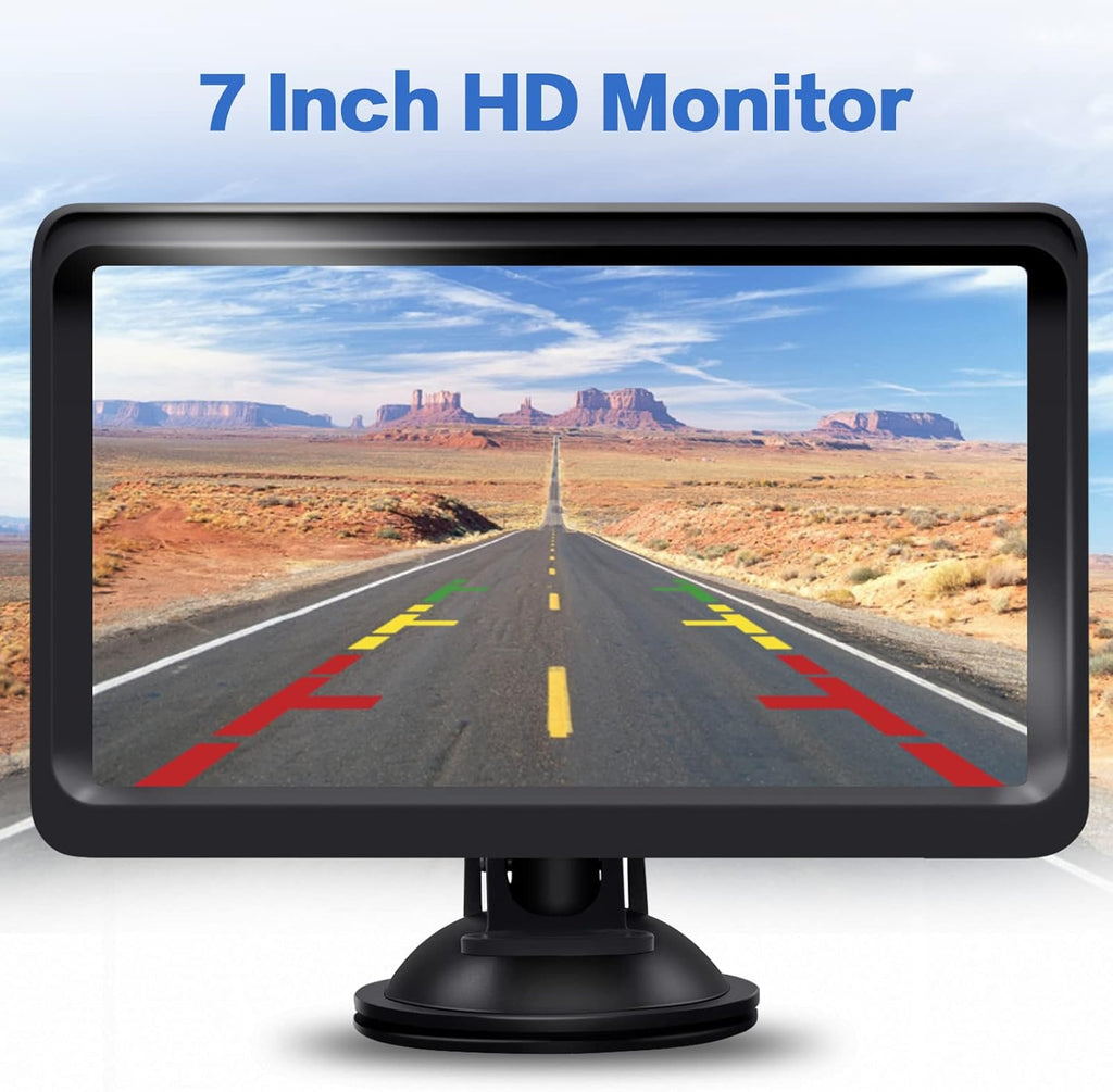 7 Inch Monitor Kit HD 1080P IP69 Waterproof Rear View Camera with 12 LED, Pack of 2 V308752