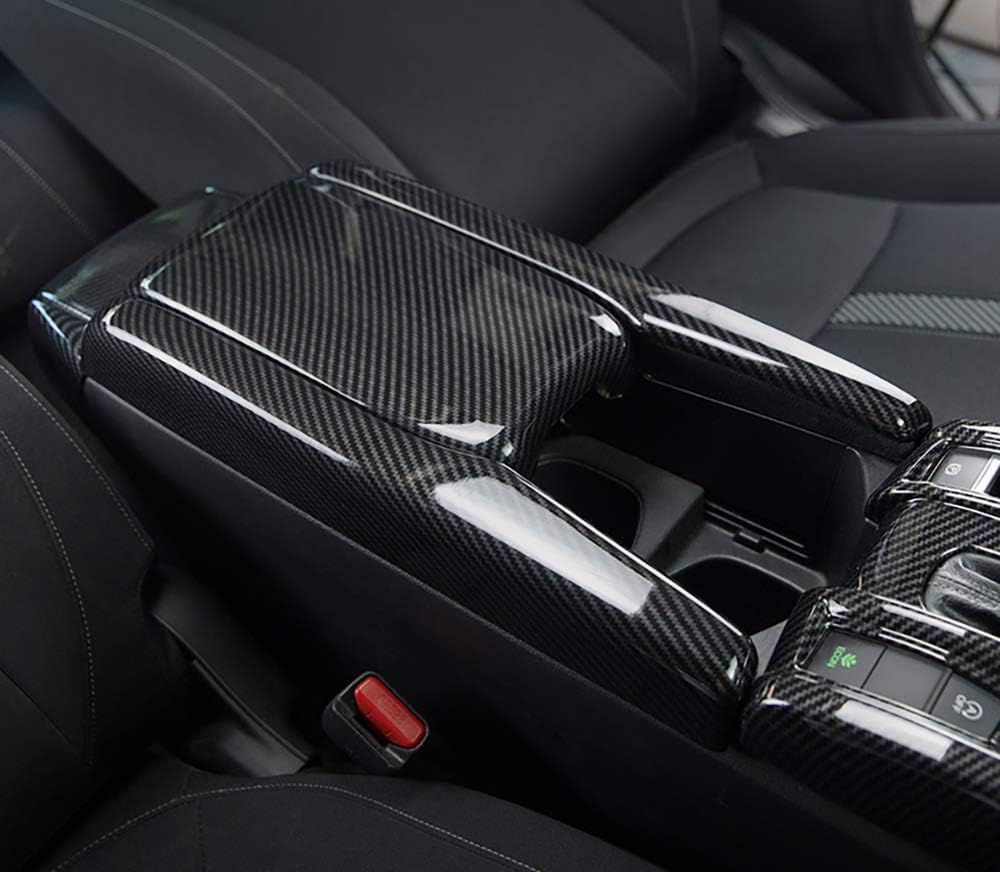 Carbon Fiber Style Armrest Box Cover Pack of 2 I51244