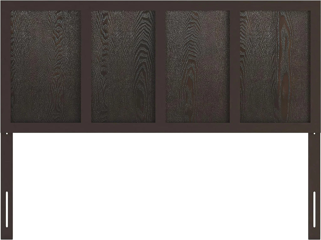 Queen Size Dark Brown Wooden Adjustable Headboard B7496