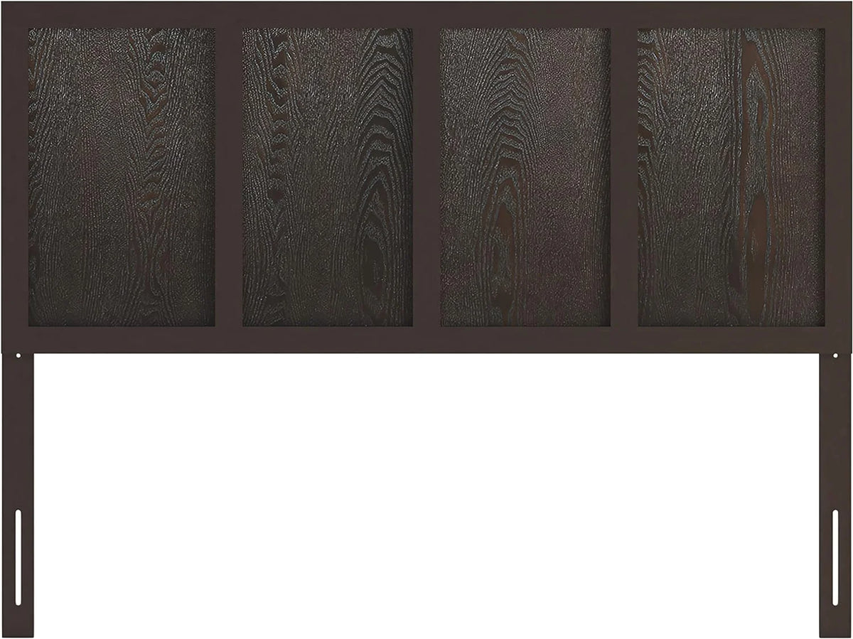 Queen Size Dark Brown Wooden Adjustable Headboard B7496