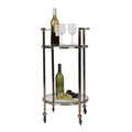 2 Tier Metal Bar Cart with Glass Top O240