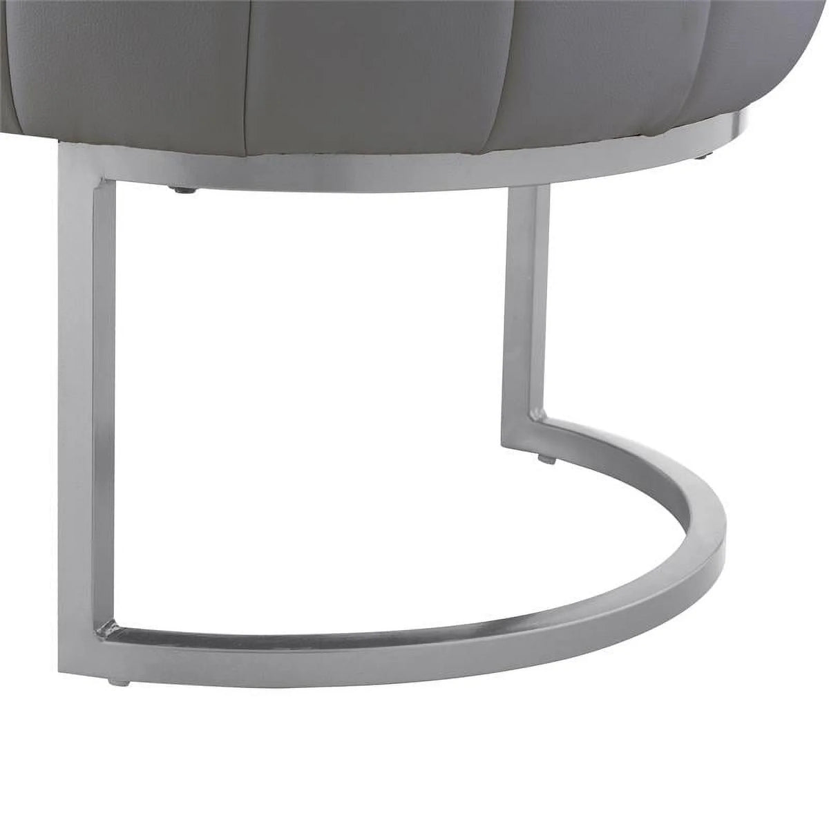 Grey & Silver Leather PU Bench A976