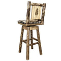 Back & Swivel Barstool with Woodland Pattern Upholstery H28300
