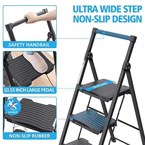 5 Step Steel Ladder with Handrail and Tool Platform V749332