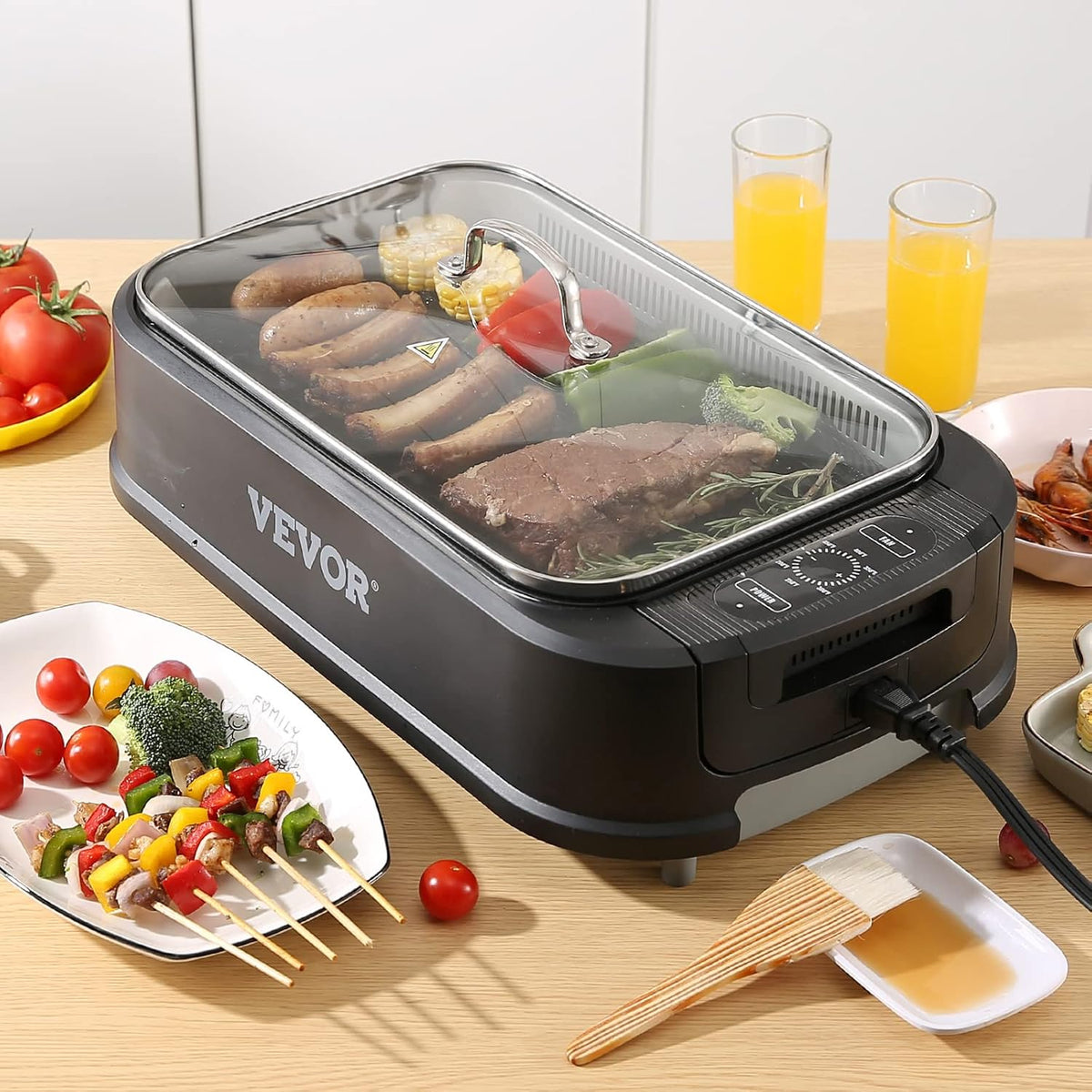 110 sq.in 1500W Electric Non-Stick Smokeless Indoor Grill H4829