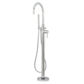 Polished Chrome Floor Mount Tub Filler with Hand Shower Q274372