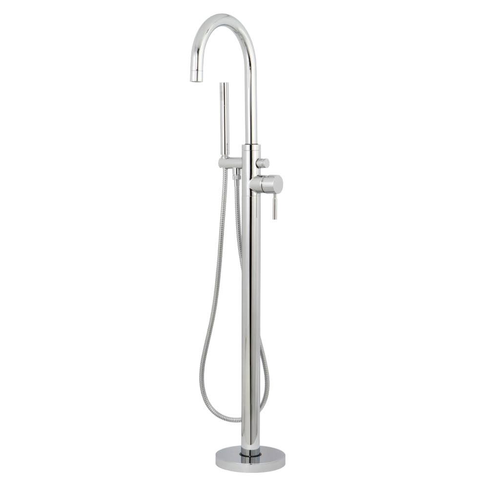 Polished Chrome Floor Mount Tub Filler with Hand Shower Q274372