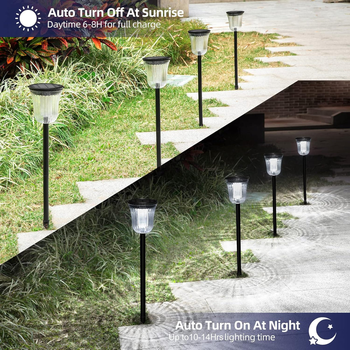 4 Pack IP65 Waterproof Solar Pathway Lights I13674