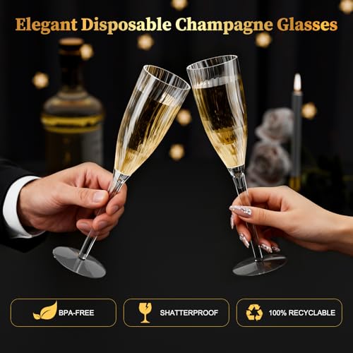 16 Pack 6oz Clear Champagne Flutes Q9944