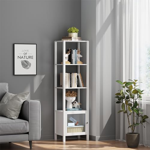 6 Tier Narrow Bookcase with Door F307684