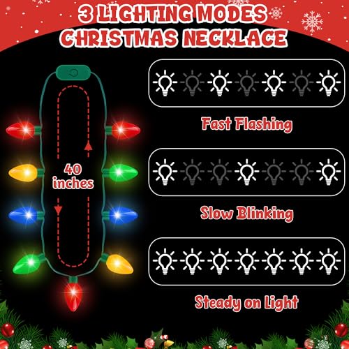 Christmas Light Necklace 3PCS with 3 Flash Modes P6646