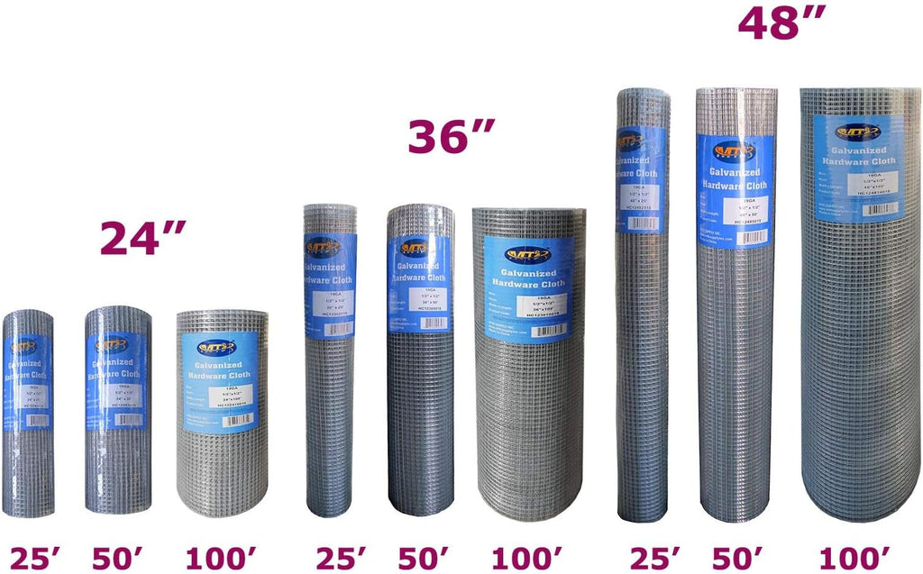 Galvanized Hardware Cloth 24 Inch x 100 Foot 1/2 Inch x 1/2 Inch 19GA K149902