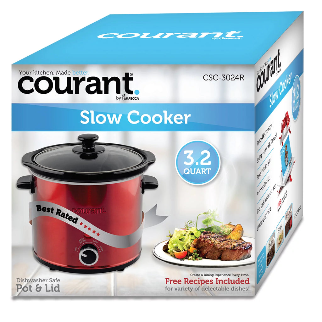 Red Stainless Steel 3.2 Quart Slow Cooker K74936