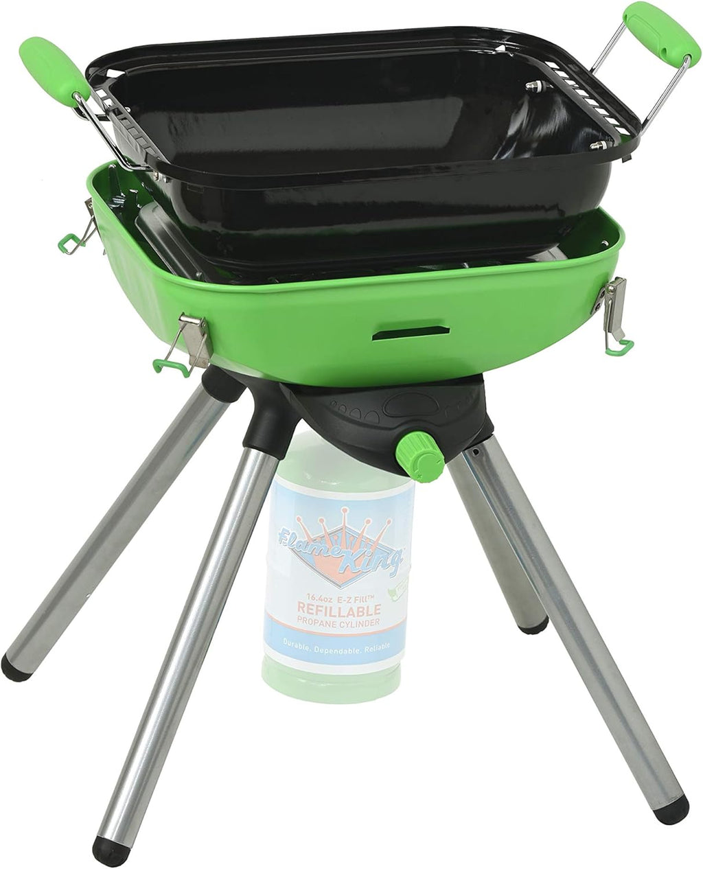 Portable Propane BBQ Grill Camp Stove, 8000 BTU Light Green/Black A500120