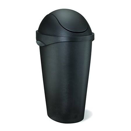 Black 12-Gallon Swing-Top Waste Can H42387