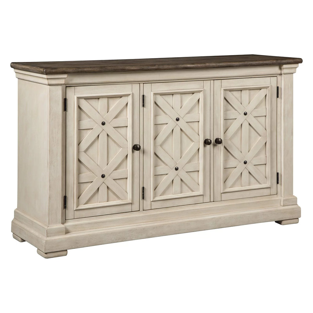 Antique White and Weathered Oak Server Z127