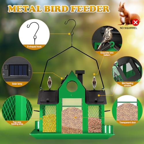 Blue Metal Hanging Bird Feeder O470655