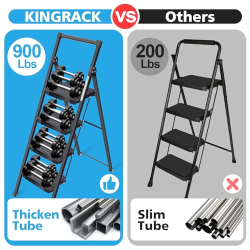 5 Step Steel Ladder with Handrail and Tool Platform V749332