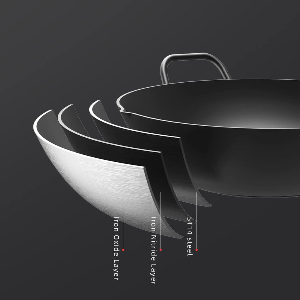 Carbon Steel Wok with Lid 12 Inch Q9779