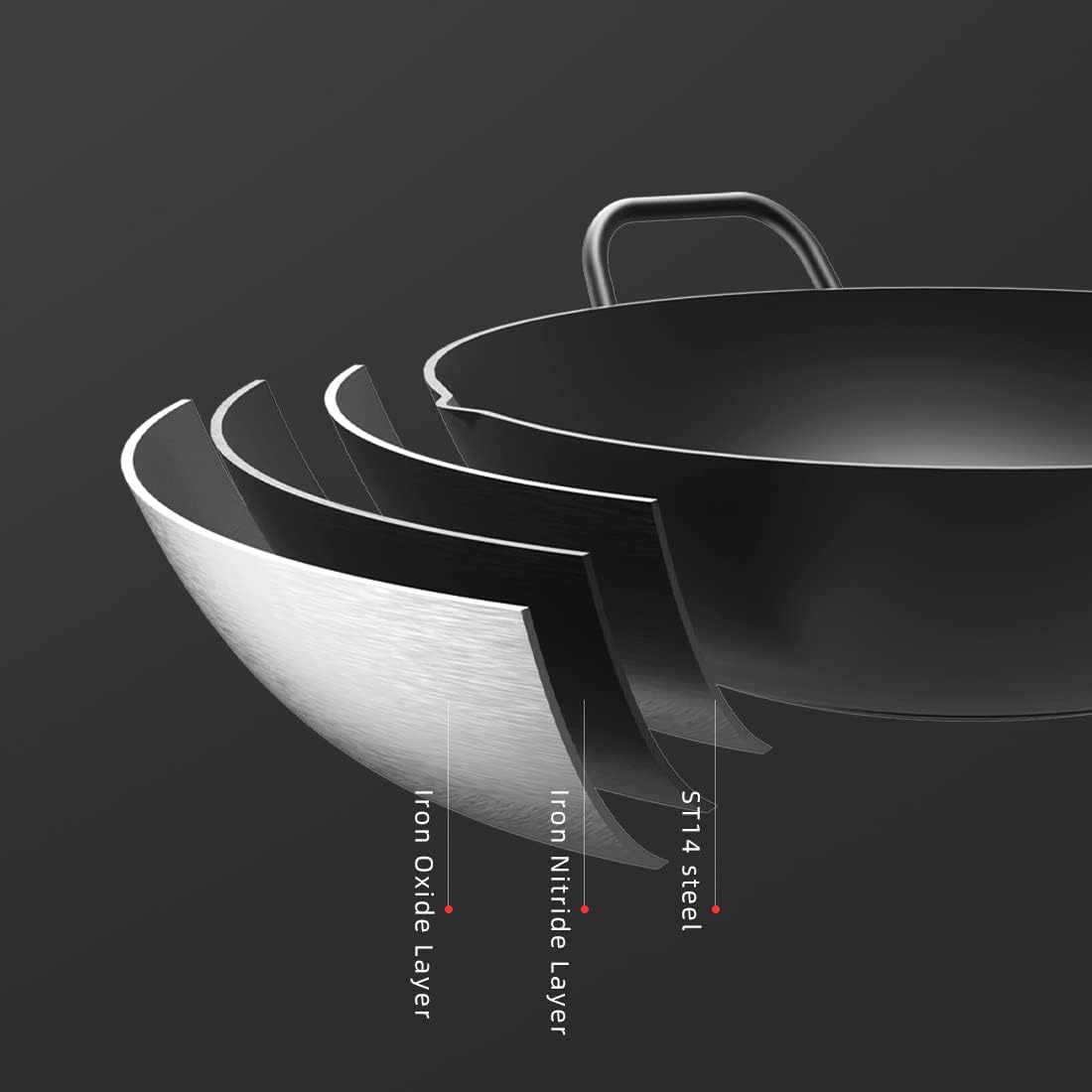 Carbon Steel Wok with Lid 12 Inch Q9779