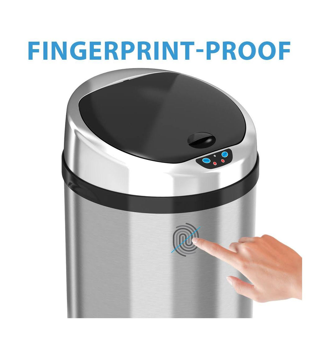 8 Gal Touchless Stainless Steel Trash Can Z73460