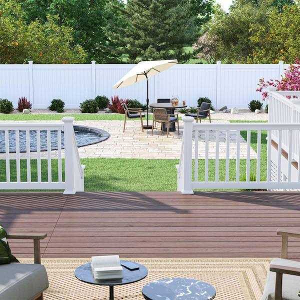 White Vinyl Privacy Fence Panel Kit T992647