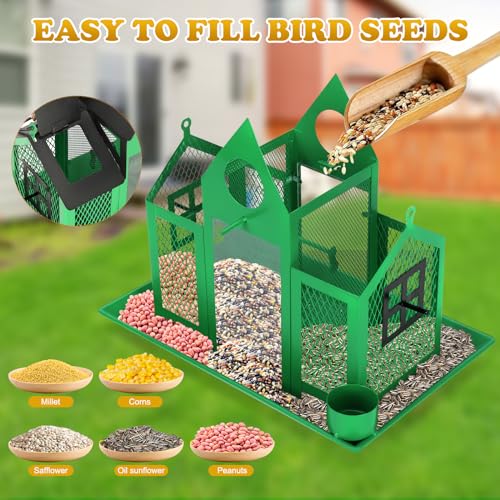 Blue Metal Hanging Bird Feeder O470655