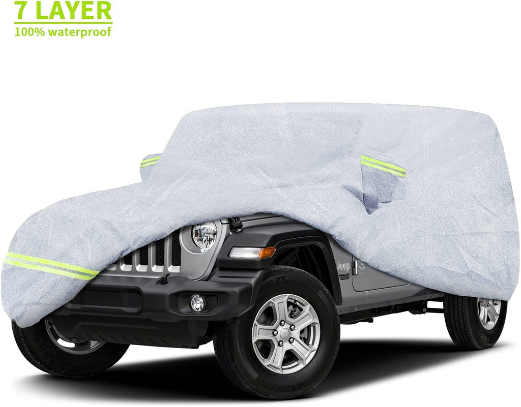 7 Layers Car Cover with Windproof Strap & Driver Door Zipper T61513