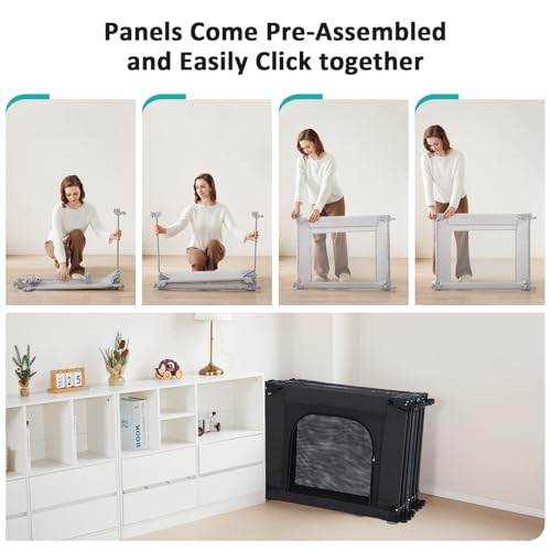 Black Breathable Mesh Foldable Baby Playpen 79x71 X128710