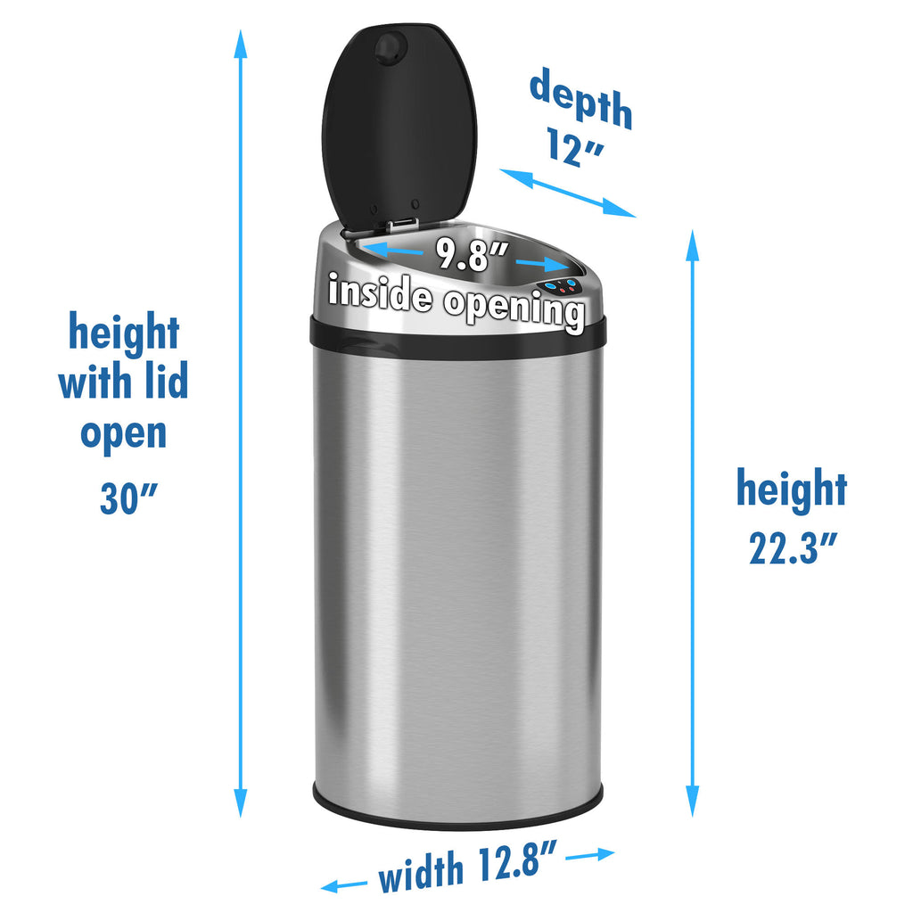 8 Gal Touchless Stainless Steel Trash Can Z73460