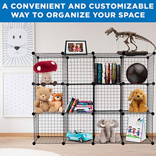 12-Cube Black Metal Wire Storage Organizer K491225