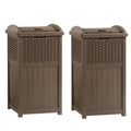 Outdoor Resin Wicker Trash Can Hideaway 2 Pack E5972
