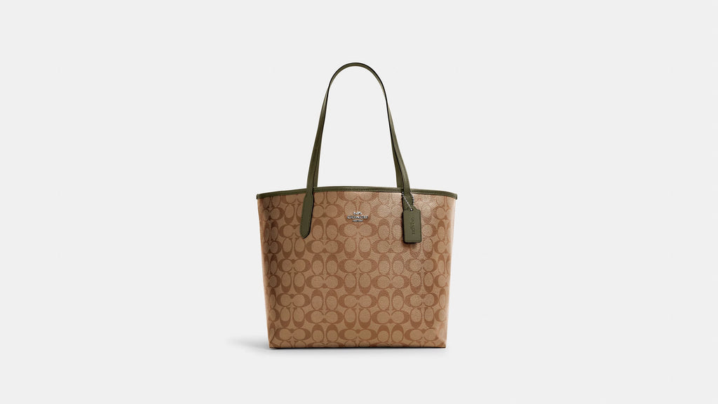 Signature Canvas Khaki Tote W340