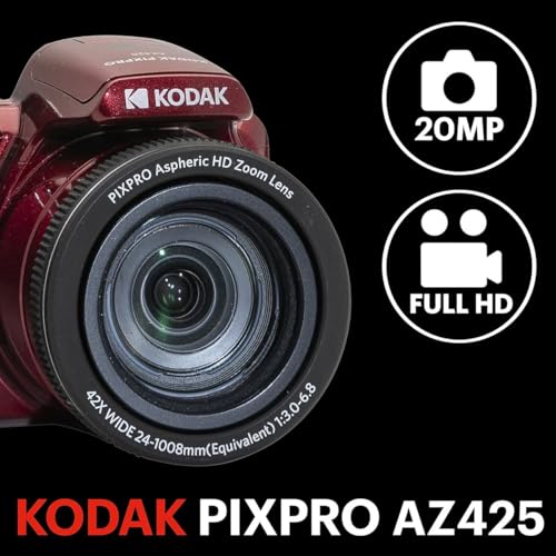 Red 20MP Full HD Digital Camera with 32GB Memory Card and Camera Bag V62251