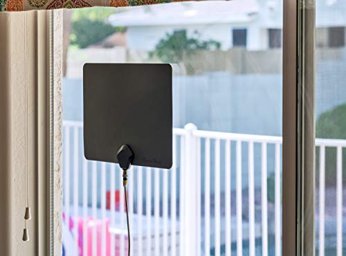 Ultra-Thin Indoor TV Antenna 35 Mile Range Black White O46357