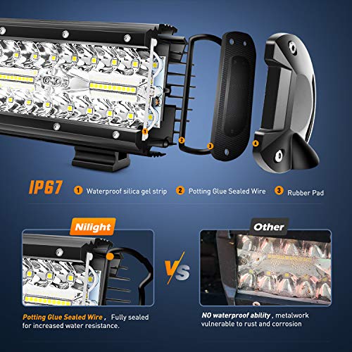 420W 20Inch Triple Row Flood Spot Combo LED Off Road Light Bar T42387