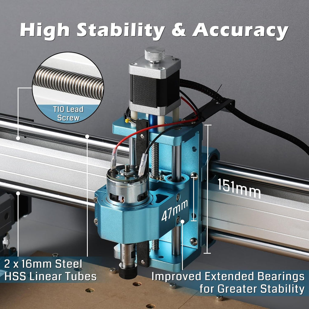 4040-PRO CNC Machine with 65mm Diameter Palm Trimmer Router Q264