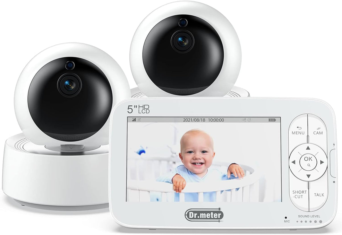 5 Large Display 720p HD Baby Monitor with 2 Cameras F774