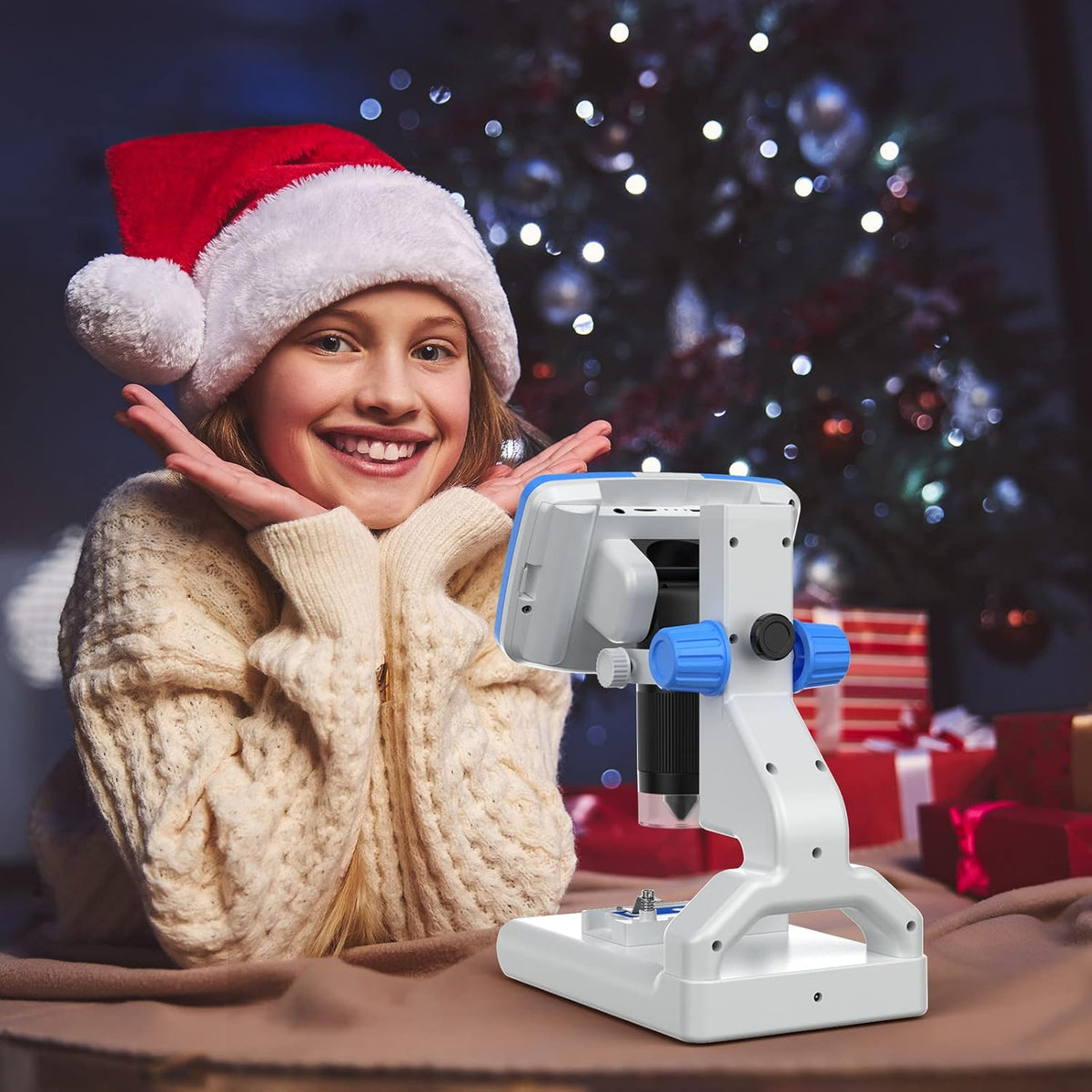 5'' LCD Kids Microscope 300X with 32GB SD Card K608