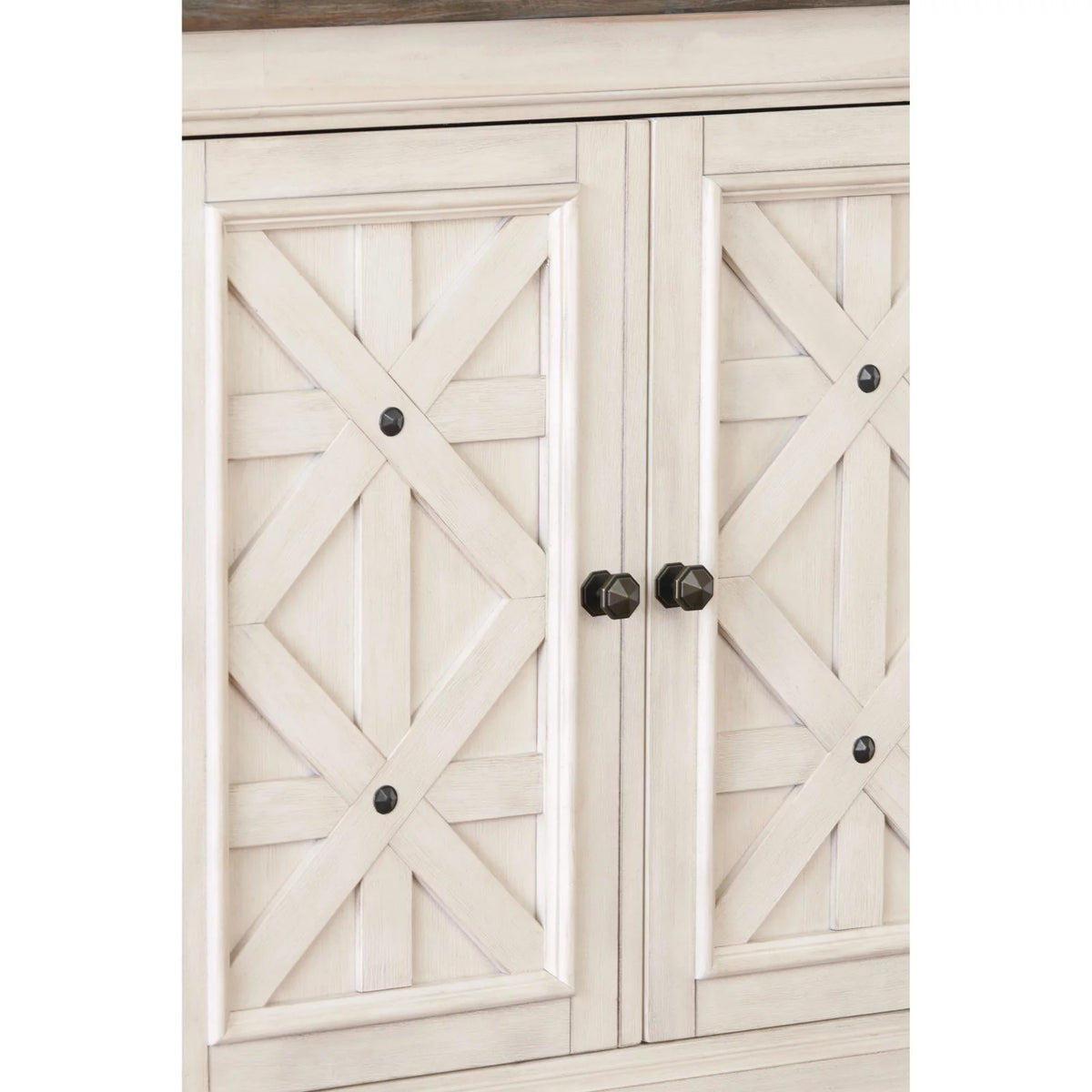 Antique White and Weathered Oak Server Z127