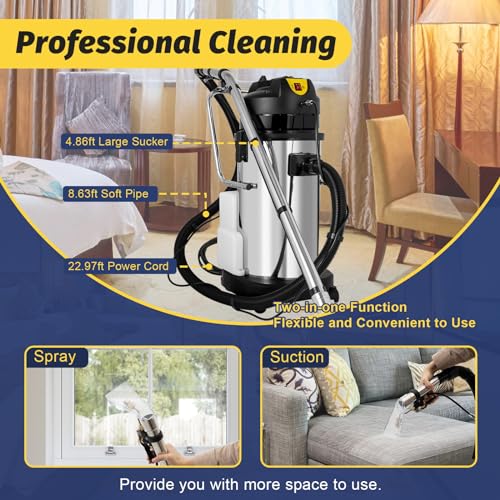 Portable Carpet Cleaning Machine with Mobile Tires (40L) J28704