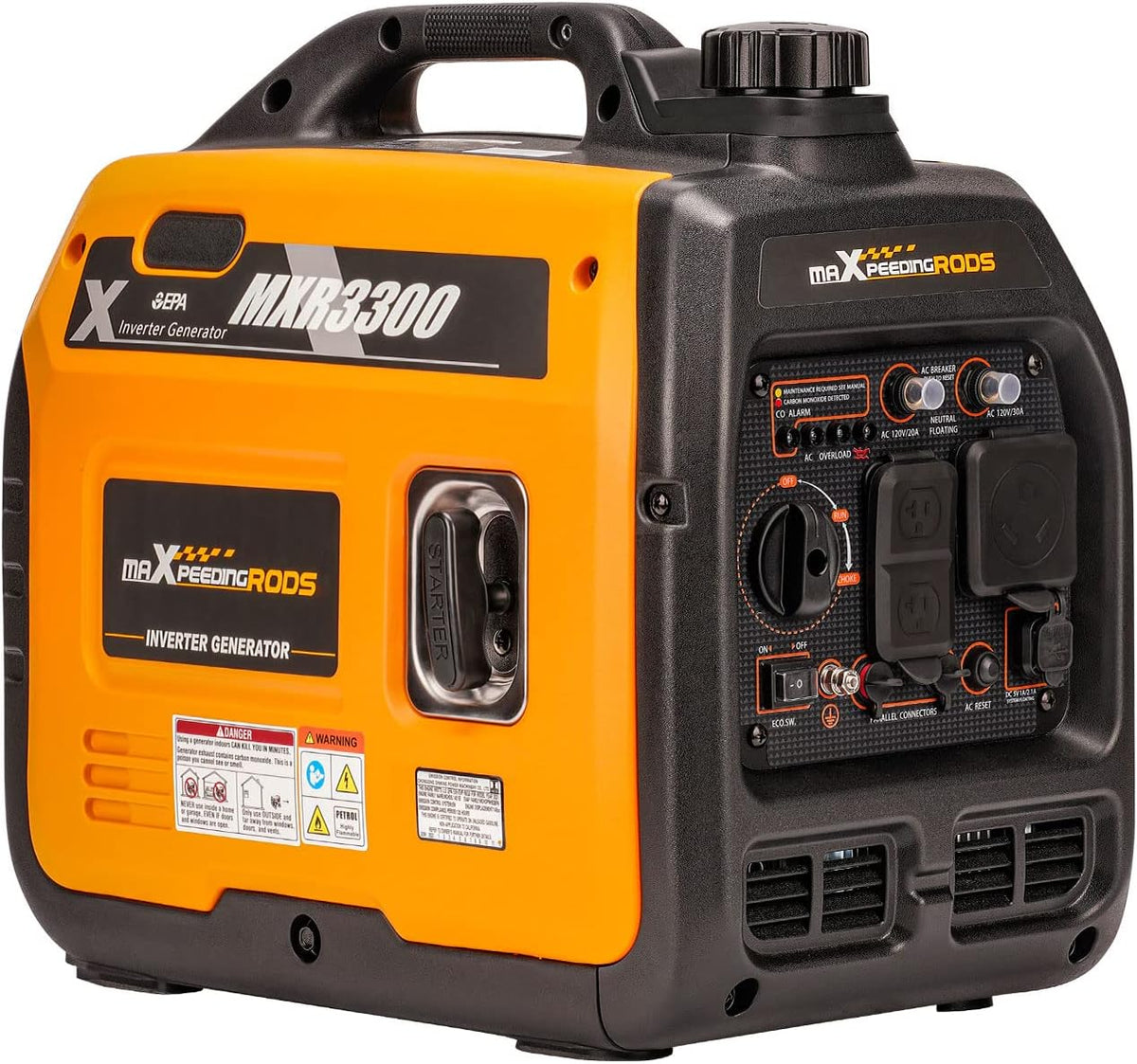 Portable Inverter Generator 3000W/3300W, Gas Powered Quiet Generator, EPA Compliant S470