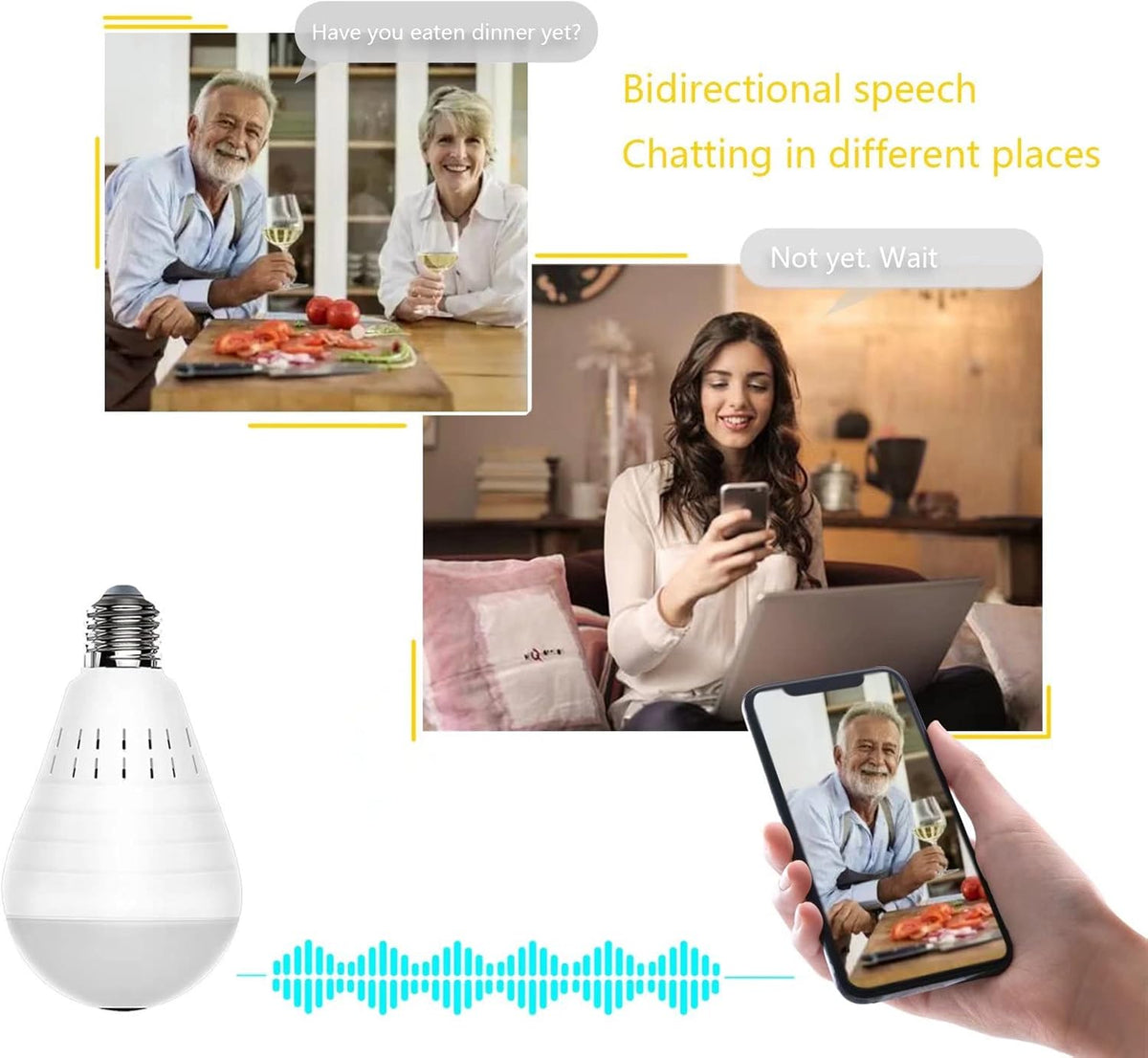 1080p 360 Degree WiFi IP Camera with Night Vision C8398
