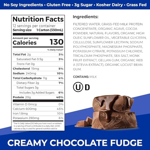 Vanilla Bean 20g Whey Protein Shake, 11 Fl Oz (Pack of 12) U53849