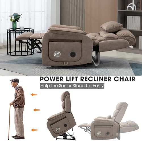 4 Motor Power Lift Recliner Chair with Massage Heat G3790