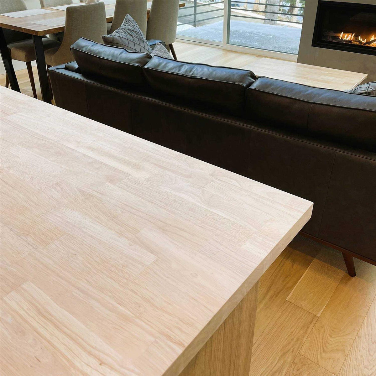 Natural Straight Butcher Block Hevea Countertop N579