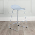 Set of 2 Plastic & Metal Sled Counter Stool H3314