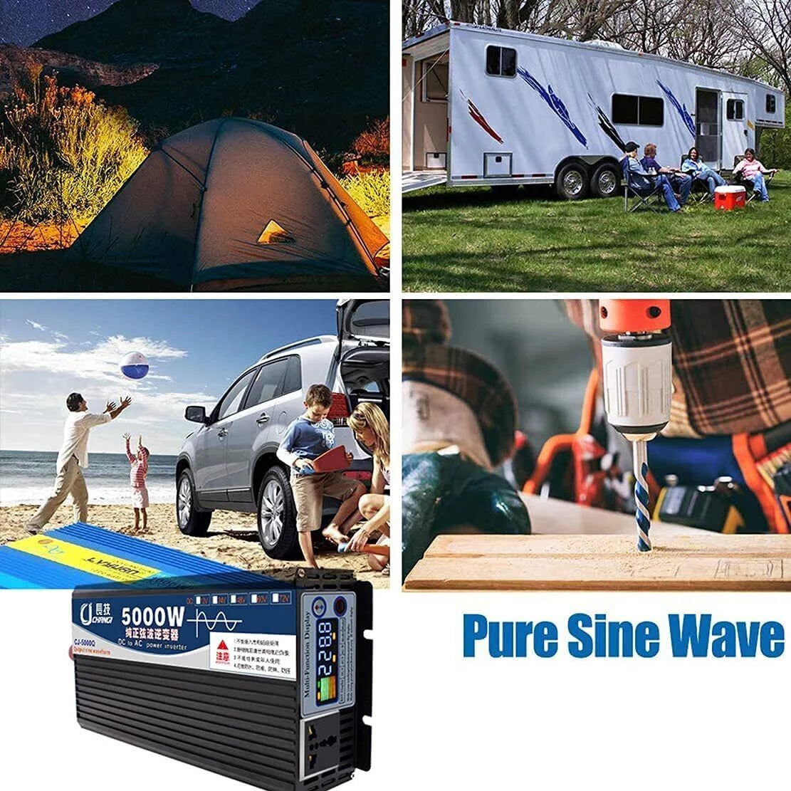 5000W Pure Sine Wave Power Inverter DC 48V To AC 110V V591049